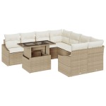 vidaXL Set de canapele pentru grădină cu pernă 9 pcs bej și crem