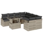 vidaXL Set de canapele pentru grădină cu pernă 9 pcs Gri deschis vidaXL Set de canapele pentru grădină cu pernă 9 pcs Gri deschis