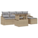 vidaXL Set de canapele pentru grădină 6 pcs bej și gri deschis