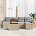 vidaXL Set de canapele pentru grădină 6 pcs bej și gri deschis