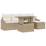 vidaXL Set de canapele pentru grădină cu pernă 6 pcs bej și crem
