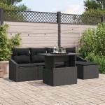 vidaXL Set de canapele pentru grădină cu pernă 6 pcs Negru vidaXL Set de canapele pentru grădină cu pernă 6 pcs Negru