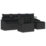 vidaXL Set de canapele pentru grădină cu pernă 6 pcs Negru vidaXL Set de canapele pentru grădină cu pernă 6 pcs Negru