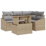 vidaXL Set de canapele pentru grădină 5 pcs bej și gri deschis