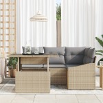 vidaXL Set de canapele pentru grădină 5 pcs bej și gri deschis
