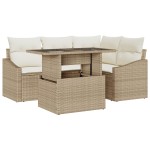 vidaXL Set de canapele pentru grădină cu pernă 5 pcs bej și crem vidaXL Set de canapele pentru grădină cu pernă 5 pcs bej și crem