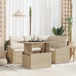 vidaXL Set de canapele pentru grădină cu pernă 5 pcs bej și crem vidaXL Set de canapele pentru grădină cu pernă 5 pcs bej și crem