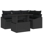 vidaXL Set de canapele pentru grădină 5 pcs Negru 100 x 55 x 73 cm