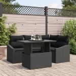 vidaXL Set de canapele pentru grădină 5 pcs Negru 100 x 55 x 73 cm