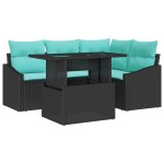 vidaXL Set de canapele pentru grădină cu pernă 6 pcs negru și crem vidaXL Set de canapele pentru grădină cu pernă 6 pcs negru și crem