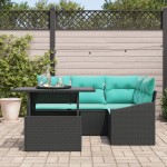 vidaXL Set de canapele pentru grădină cu pernă 6 pcs negru și crem vidaXL Set de canapele pentru grădină cu pernă 6 pcs negru și crem