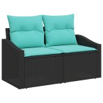 vidaXL Set de canapele pentru grădină cu pernă 6 pcs negru și crem vidaXL Set de canapele pentru grădină cu pernă 6 pcs negru și crem