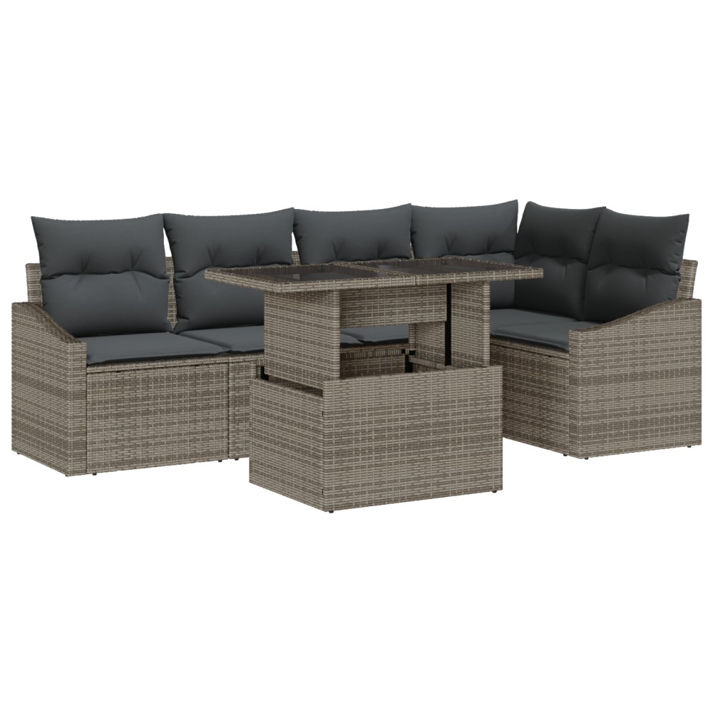 vidaXL Set de canapele pentru grădină 6 pcs Gri 100 x 55 x 73 cm
