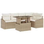 vidaXL Set de canapele pentru grădină cu pernă 6 pcs bej și crem