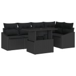 vidaXL Set de canapele pentru grădină 6 pcs Negru 100 x 55 x 73 cm