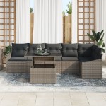 vidaXL Set de canapele pentru grădină 7 pcs Gri 100 x 55 x 73 cm