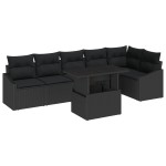 vidaXL Set de canapele pentru grădină 7 pcs Negru 100 x 55 x 73 cm vidaXL Set de canapele pentru grădină 7 pcs Negru 100 x 55 x 73 cm