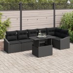 vidaXL Set de canapele pentru grădină 7 pcs Negru 100 x 55 x 73 cm vidaXL Set de canapele pentru grădină 7 pcs Negru 100 x 55 x 73 cm