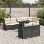 vidaXL Set de canapele pentru grădină cu pernă 9 pcs negru și crem vidaXL Set de canapele pentru grădină cu pernă 9 pcs negru și crem