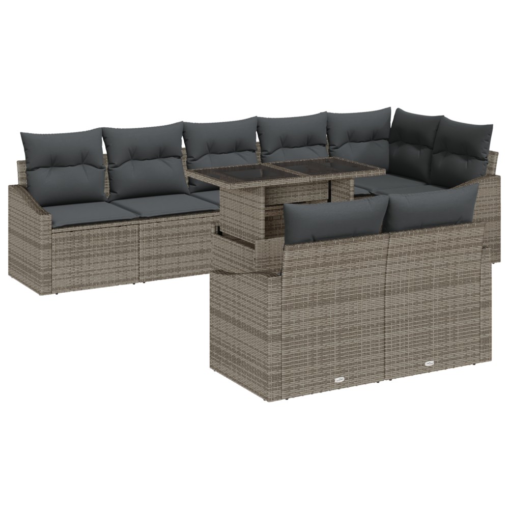 vidaXL Set de canapele pentru grădină 9 pcs Gri 100 x 55 x 73 cm