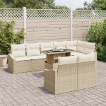 vidaXL Set de canapele pentru grădină cu pernă 9 pcs bej și crem