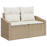vidaXL Set de canapele pentru grădină cu pernă 9 pcs bej și crem