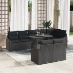 vidaXL Set de canapele pentru grădină 9 pcs Negru 100 x 55 x 73 cm vidaXL Set de canapele pentru grădină 9 pcs Negru 100 x 55 x 73 cm