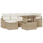 vidaXL Set de canapele pentru grădină cu pernă 7 pcs bej și crem vidaXL Set de canapele pentru grădină cu pernă 7 pcs bej și crem