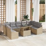 vidaXL Set de canapele pentru grădină 10 pcs bej și gri deschis vidaXL Set de canapele pentru grădină 10 pcs bej și gri deschis