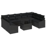 vidaXL Set de canapele pentru grădină 10 pcs Negru 100 x 55 x 73 cm vidaXL Set de canapele pentru grădină 10 pcs Negru 100 x 55 x 73 cm