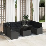 vidaXL Set de canapele pentru grădină 10 pcs Negru 100 x 55 x 73 cm vidaXL Set de canapele pentru grădină 10 pcs Negru 100 x 55 x 73 cm