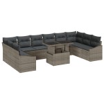vidaXL Set de canapele pentru grădină 11 pcs Gri 100 x 55 x 73 cm