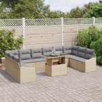 vidaXL Set de canapele pentru grădină Manual 11 pcs bej și gri deschis