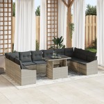vidaXL Set de canapele pentru grădină cu pernă 11 pcs Gri deschis vidaXL Set de canapele pentru grădină cu pernă 11 pcs Gri deschis