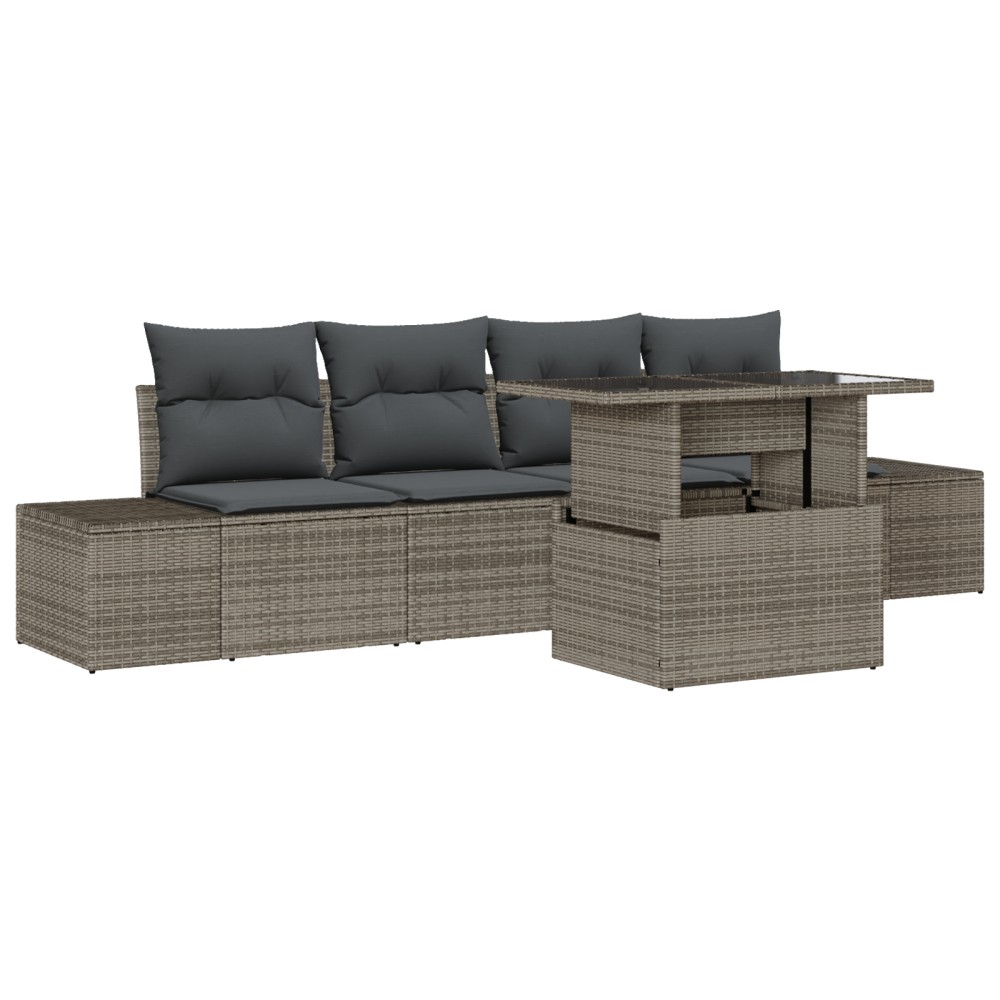 vidaXL Set de canapele pentru grădină 5 pcs Gri 100 x 55 x 73 cm