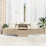vidaXL Set de canapele pentru grădină cu pernă 5 pcs bej și crem vidaXL Set de canapele pentru grădină cu pernă 5 pcs bej și crem