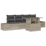 vidaXL Set de canapele pentru grădină cu pernă 5 pcs Gri deschis vidaXL Set de canapele pentru grădină cu pernă 5 pcs Gri deschis