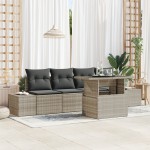 vidaXL Set de canapele pentru grădină cu pernă 5 pcs Gri deschis vidaXL Set de canapele pentru grădină cu pernă 5 pcs Gri deschis