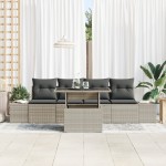 vidaXL Set de canapele pentru grădină cu pernă 5 pcs Gri deschis vidaXL Set de canapele pentru grădină cu pernă 5 pcs Gri deschis