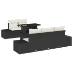 vidaXL Set de canapele pentru grădină cu pernă 6 pcs negru și crem vidaXL Set de canapele pentru grădină cu pernă 6 pcs negru și crem
