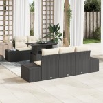 vidaXL Set de canapele pentru grădină cu pernă 6 pcs negru și crem vidaXL Set de canapele pentru grădină cu pernă 6 pcs negru și crem