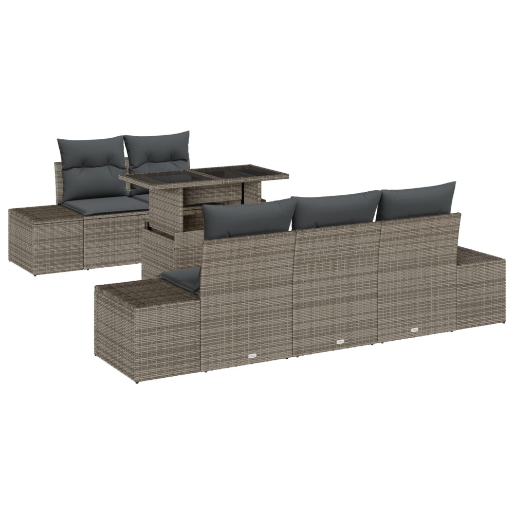 vidaXL Set de canapele pentru grădină 6 pcs Gri 100 x 55 x 73 cm