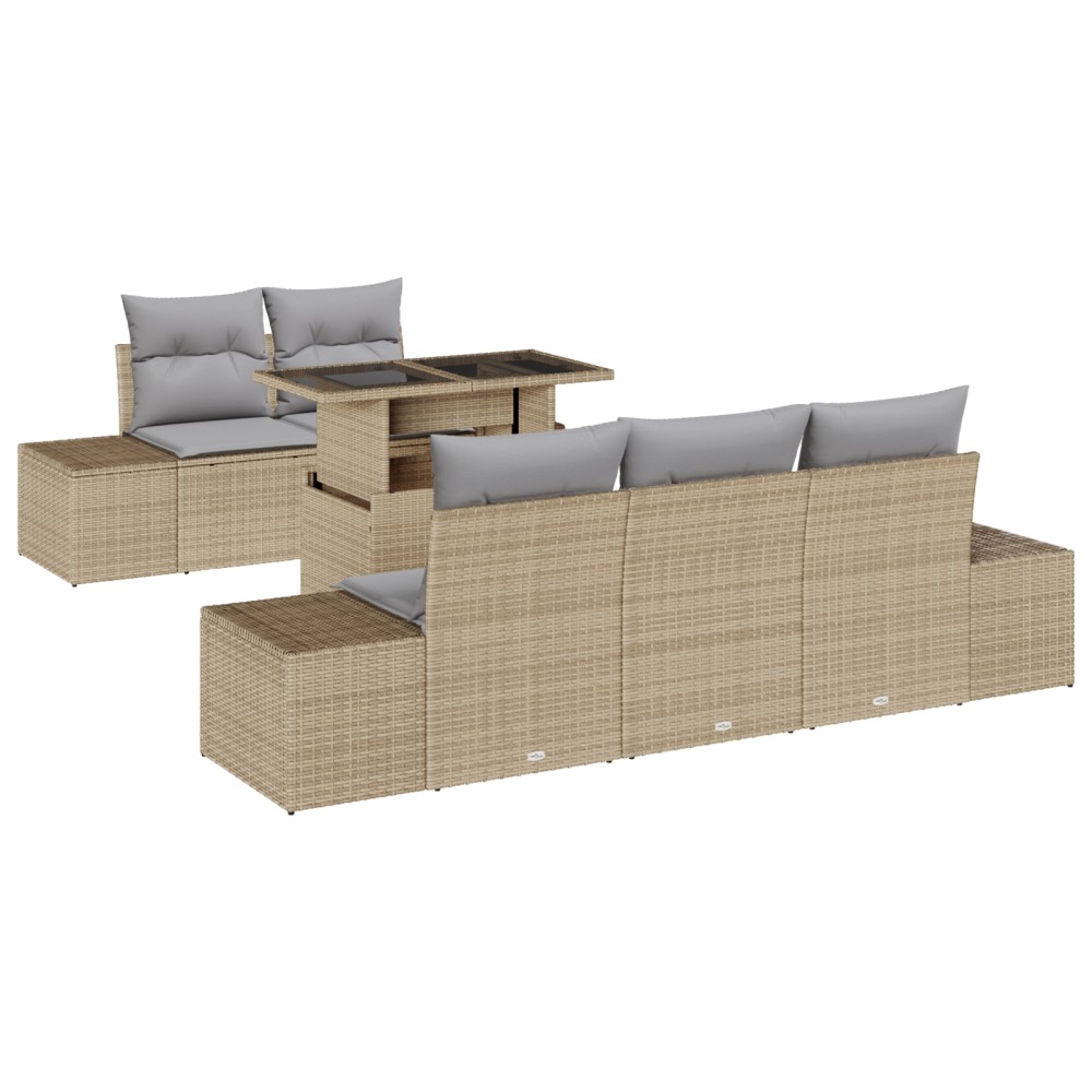 vidaXL Set de canapele pentru grădină Manual 6 pcs bej și gri deschis