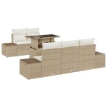 vidaXL Set de canapele pentru grădină cu pernă 6 pcs bej și crem vidaXL Set de canapele pentru grădină cu pernă 6 pcs bej și crem