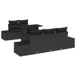 vidaXL Set de canapele pentru grădină 6 pcs Negru 100 x 55 x 73 cm
