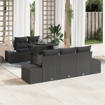 vidaXL Set de canapele pentru grădină 6 pcs Negru 100 x 55 x 73 cm