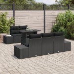 vidaXL Set de canapele pentru grădină 6 pcs Negru 100 x 55 x 73 cm