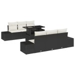 vidaXL Set de canapele pentru grădină cu pernă 7 pcs negru și crem vidaXL Set de canapele pentru grădină cu pernă 7 pcs negru și crem