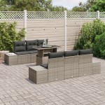 vidaXL Set de canapele pentru grădină 7 pcs Gri 100 x 55 x 73 cm