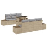 vidaXL Set de canapele pentru grădină 7 pcs bej și gri deschis